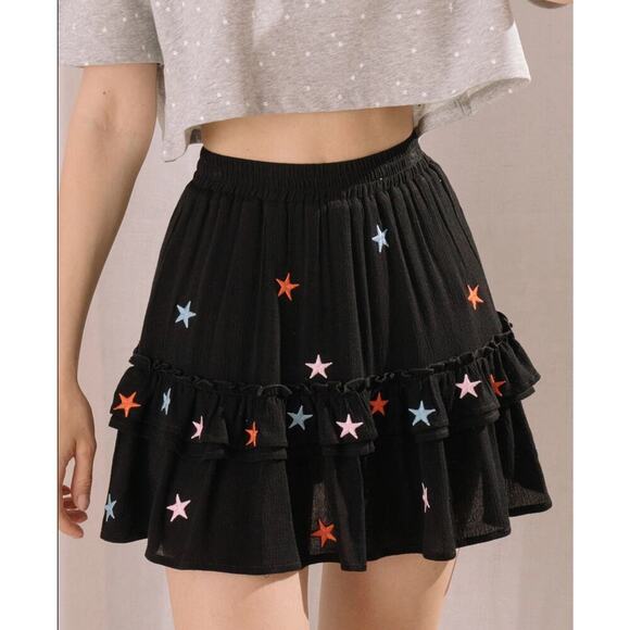 STORIA Embroidered Star Mini Skirt Size Small - Picture 1 of 3